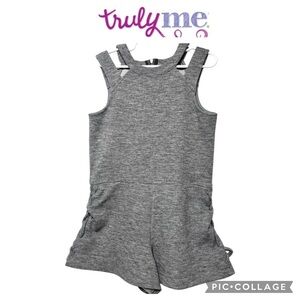 Truly Me girls gray terry shorts sleeveless romper size 7